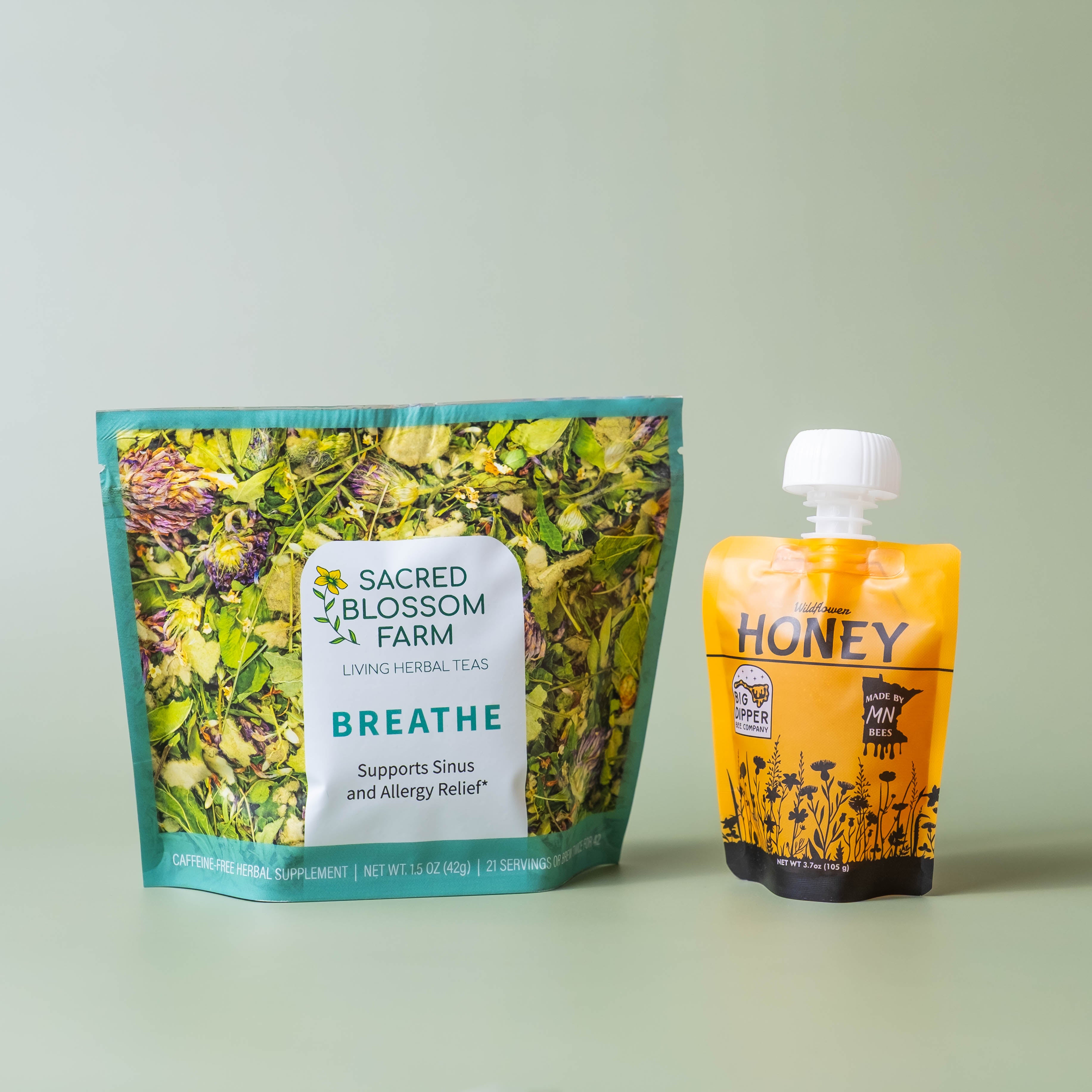 Breathe Herbal Tea + Honey Pouch